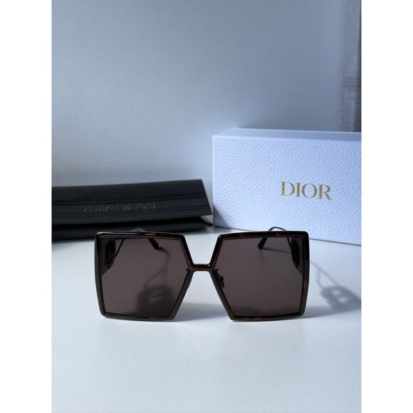 NEW Dior 30Montaigne SU Havana Brown Square Sunglasses - Picture 3 of 7